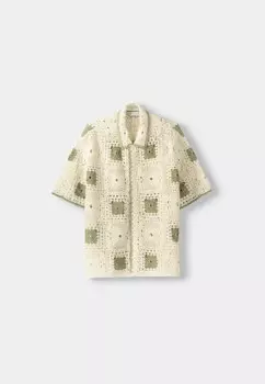 Рубашка Bershka, песочный