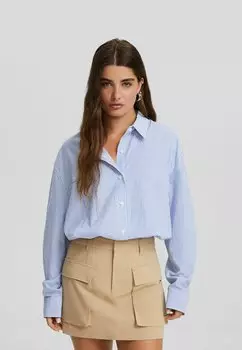 Рубашка Bershka, синяя