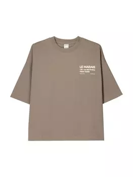 Рубашка Bershka, темно-бежевый