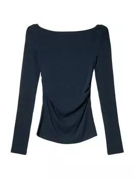 Рубашка Bershka, темно-синий