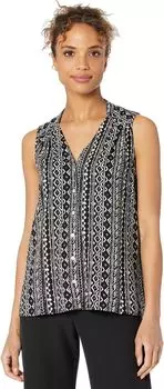 Рубашка без рукавов Marrakesh на пуговицах спереди и присборенная спинка Elliott Lauren, цвет Black/White