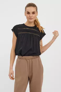 Рубашка без рукавов с круглым вырезом Vero Moda, черный