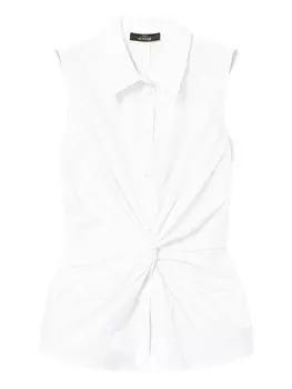 Рубашка без рукавов с перекрученным передом TWINSET, белый