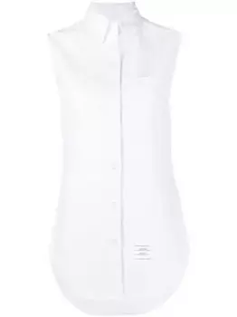 Рубашка без рукавов с заостренным воротником THOM BROWNE, белый