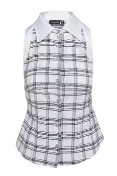Рубашка без рукавов в клетку Conquista, белый