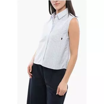 Рубашка без рукавов в полоску с нагрудным карманом Woolrich, Light Blue