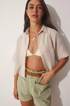 Рубашка - Бежевая - Классический крой Happiness stanbul, бежевый