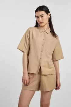 Рубашка - Бежевая - Классический крой PIECES, бежевый