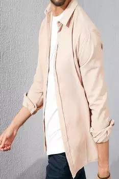 Рубашка - Бежевая - Классический крой Sateen Men, бежевый