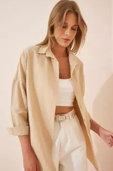 Рубашка - Бежевая - Oversize Happiness stanbul, бежевый