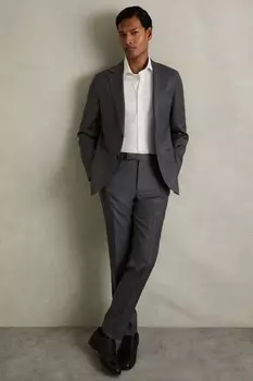 Рубашка Bishopsgate из хлопка и тенселя стретч Reiss, белый