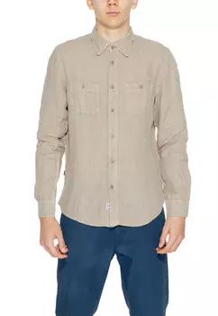 Рубашка Blauer льняная, бежевый