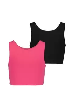 Рубашка Blue Seven Muscle "Укороченные топы Blue Seven для девочек-подростков — комплект из 2 шт.", цвет M01 - Magenta + Schwarz