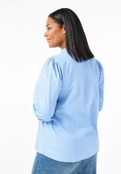 Рубашка-блузка AUS MIT AUFGESTICKTEN BLUMEN Zizzi, синий