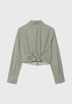 Рубашка-блузка BASIC CROPPED Stradivarius, хаки