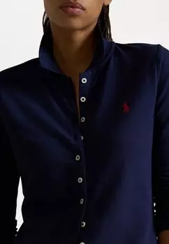 Рубашка-блузка BUTTONED PLACKET LONG SLEEVE POLO SHIRT Ralph Lauren, темно-синий