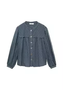 Рубашка-блузка CHISPA Mango Kids, темно-синий