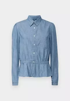Рубашка-блузка JEZA LONG SLEEVE BUTTON FRONT SHIRT Ralph Lauren, синий