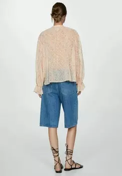 Рубашка-блузка KISS Mango, кремовый