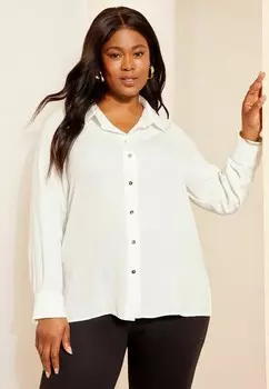 Рубашка-блузка LONG SLEEVE REGULAR FIT Curves Like These, белый