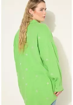 Рубашка-блузка OVERSIZED MUSSELIN HEMDKRAGEN STICKEREI Studio Untold, зеленый