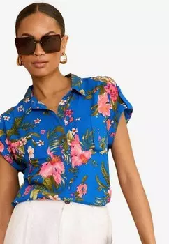 Рубашка-блузка ROLL SLEEVE PETITE Love & Roses, синий