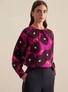 Рубашка-Блузка с принтом Seidensticker, фиолетовый