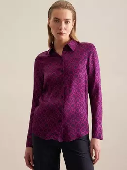 Рубашка-Блузка с принтом Seidensticker, фиолетовый