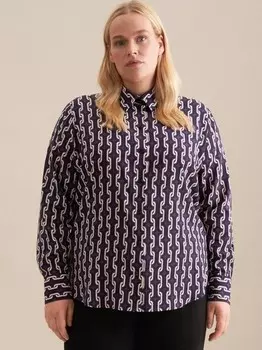 Рубашка-Блузка с принтом Seidensticker, фиолетовый