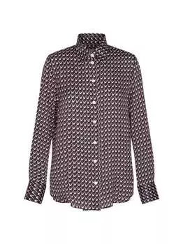 Рубашка-Блузка с принтом Seidensticker, синий