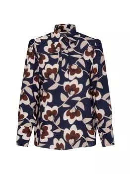 Рубашка-Блузка с принтом Seidensticker, синий
