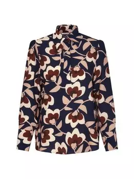Рубашка-Блузка с принтом Seidensticker, синий