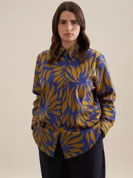 Рубашка-Блузка с принтом Seidensticker, синий