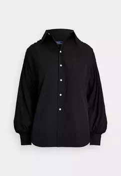 Рубашка-блузка SHIRRED COTTON SHIRT Ralph Lauren, черный