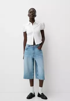 Рубашка-блузка SHORT SLEEVE Bershka, белый