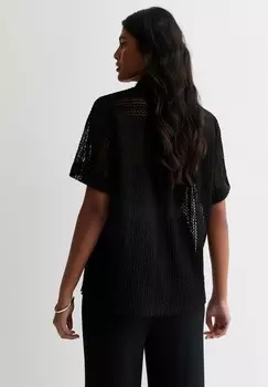 Рубашка-блузка SHORT SLEEVE New Look, черный