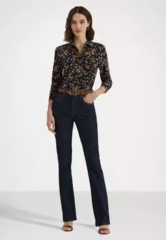 Рубашка-блузка SLIM FIT FLORAL STRETCH JERSEY SHIRT Ralph Lauren, синий