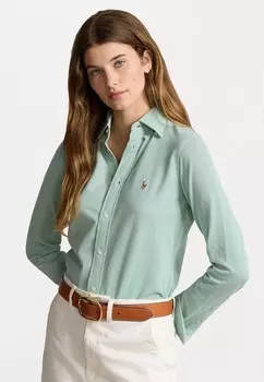 Рубашка-блузка SLIM FIT KNIT COTTON OXFORD SHIRT Ralph Lauren, зеленый