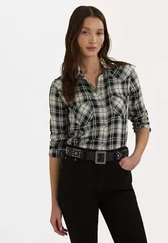Рубашка-блузка SLIM FIT PLAID HERRINGBONE SHIRT Ralph Lauren, черный