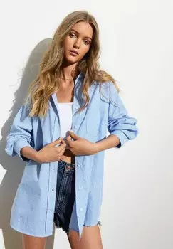 Рубашка-блузка STRIPED EMBELLISHED OVERSIZED New Look, синий