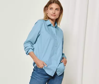 Рубашка-блузка Tchibo, светло-синий