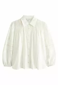 Рубашка-блузка TEXTURED LONG SLEEVE TRIM Next, кремовый