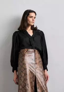 Рубашка-блузка VENTY BLOUSE Alice + Olivia, черный