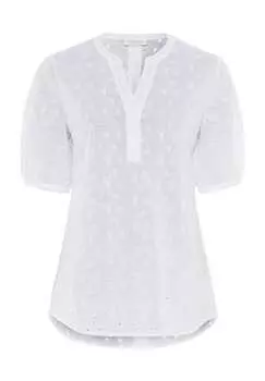 Рубашка блузка замок вышивка Eterna, белый