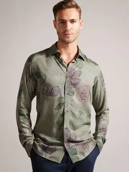 Рубашка Bobbio с цветочным принтом Ted Baker, зеленый свет