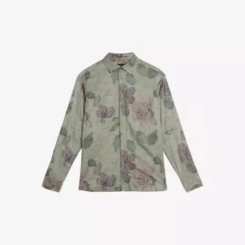 Рубашка Bobbio стандартного кроя из эластичной ткани с цветочным принтом Ted Baker, зеленый