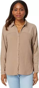 Рубашка bobi Los Angeles Button-Down Mixed Collar Shirt, цвет Hazelnut