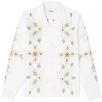 Рубашка Bode Embroidered Buttercup, белый