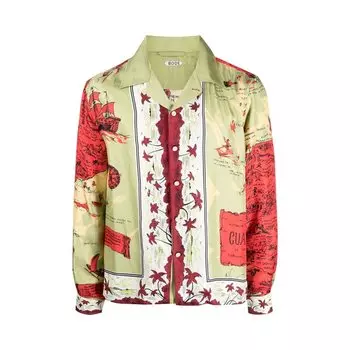 Рубашка Bode Guam Long-Sleeve 'Green/Red', зеленый