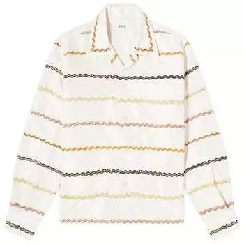 Рубашка Bode Rickrack Stripe Shirt, цвет Ecru & Multi